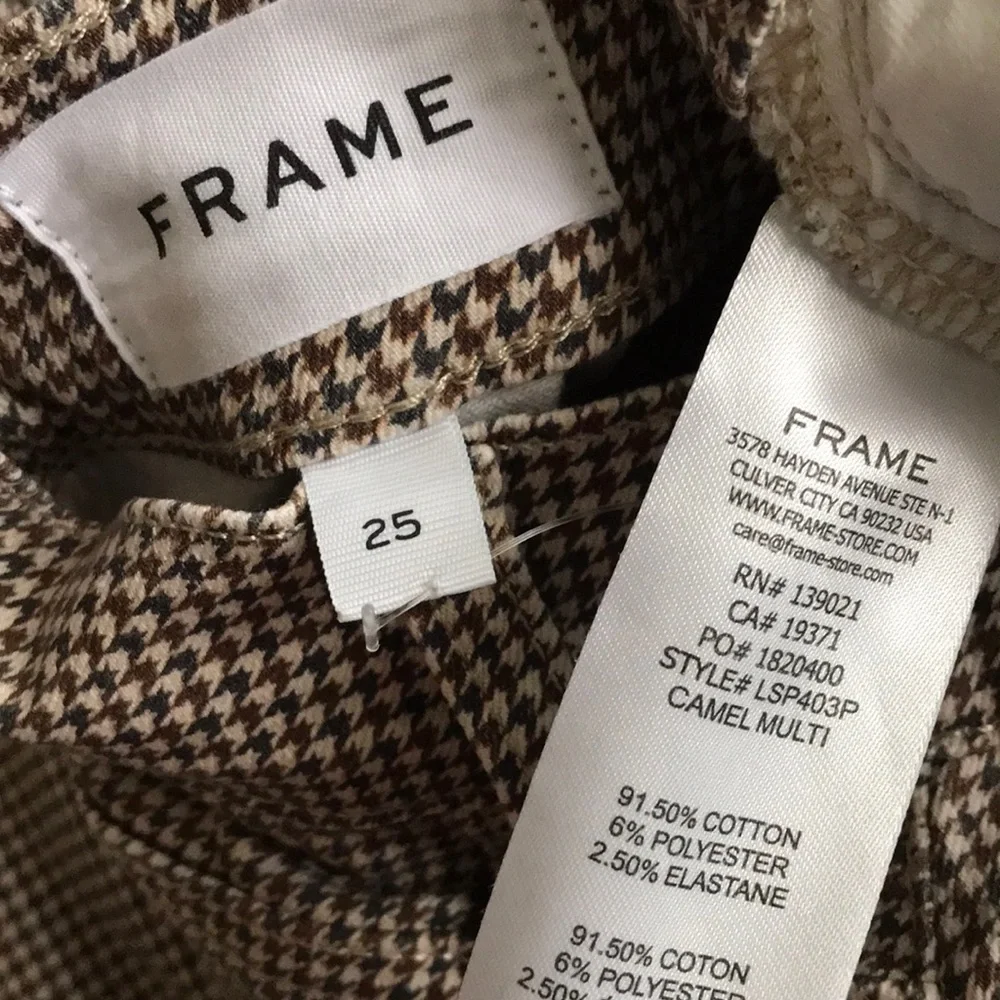 Frame Denim Brown Houndstooth Flare Jeans - Picture 16 of 16